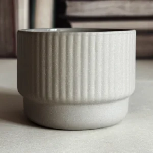 Ribbed Cappuccino Mug Light Grey