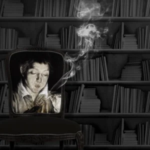 Bookshelf wallpaper black - Mineheart