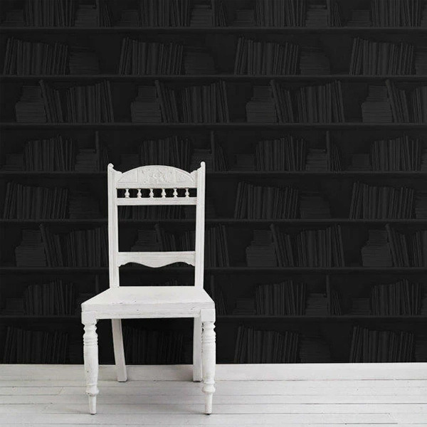 Black Bookshelf Wallpaper - Image 4