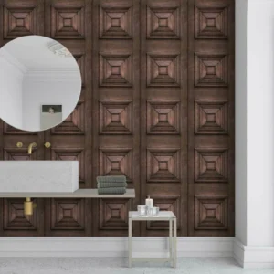 Dark oak panel wallpaper