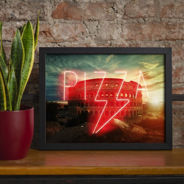 Ink & Drop - pizza sign Rome Art Print
