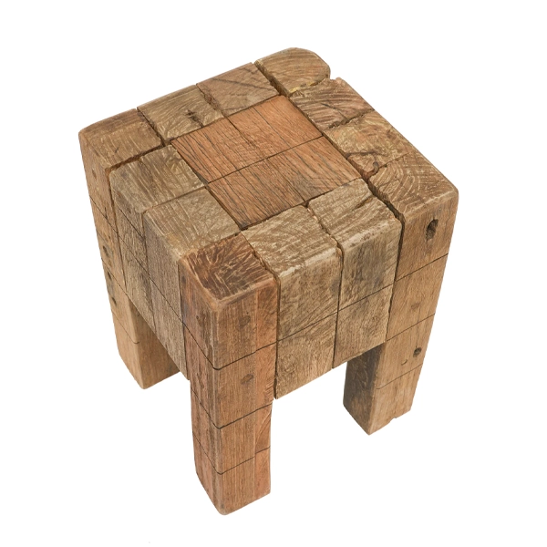 Reclaimed Wood Stool - Image 3